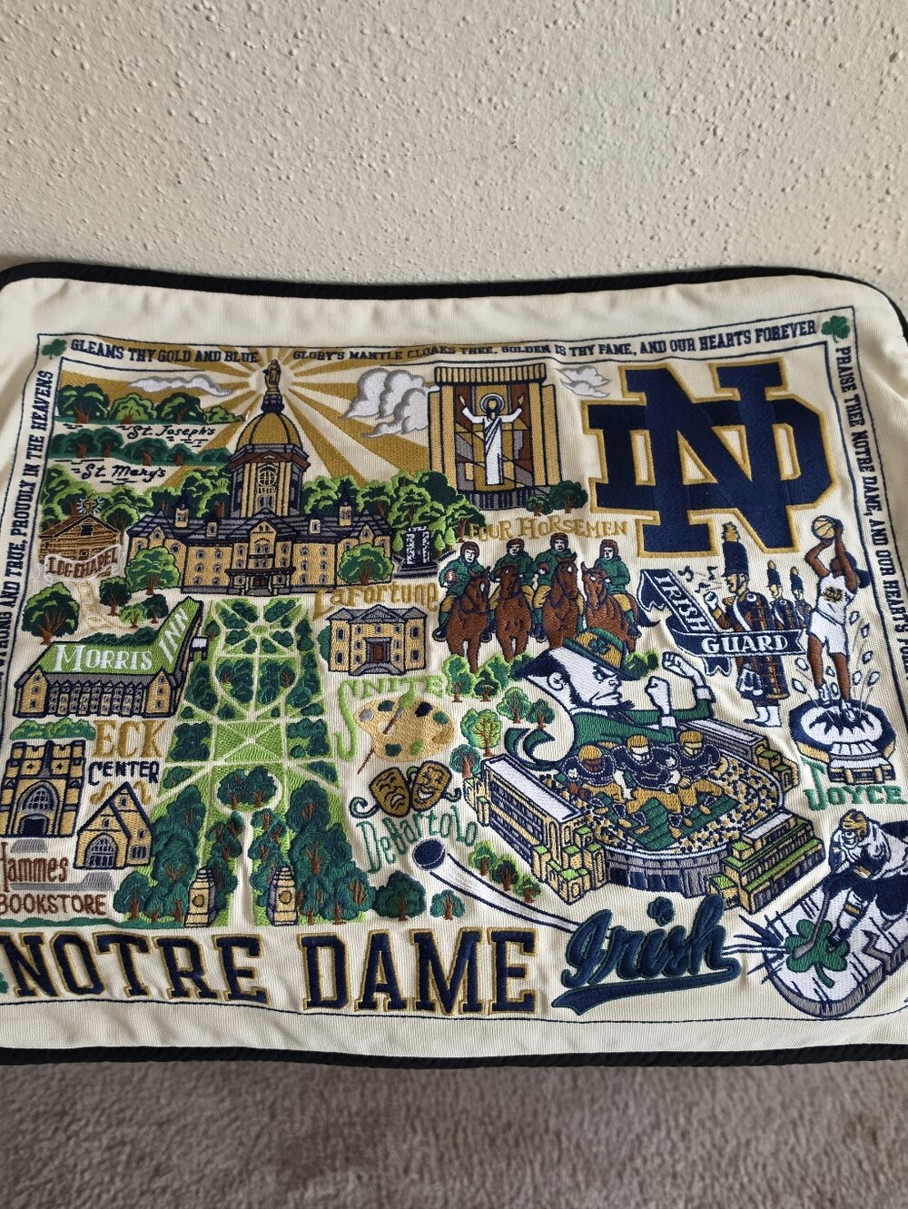 Catstudio NOTRE DAME embroidered Cotton Pillow Cover 16X19.5